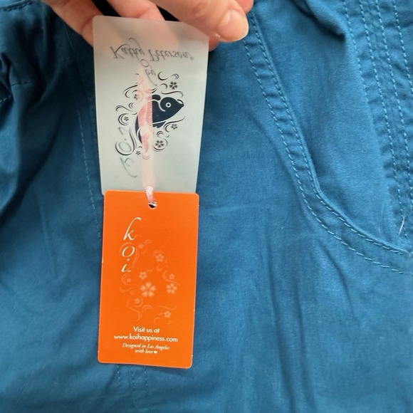 Koi Stretch Lindsey Women's XL Caribbean Blue Scrub Pants 121336 - Picture 7 of 11